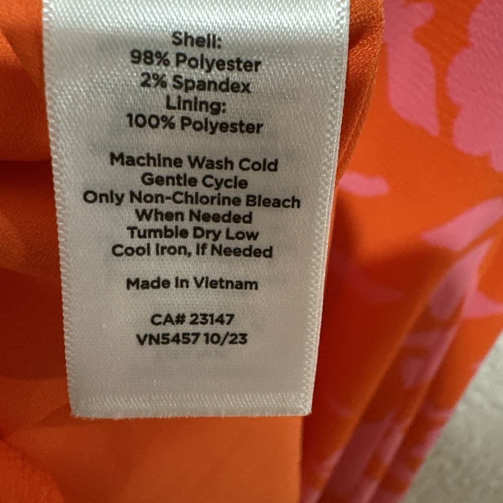 Talbots Women's Size 8P‎ Silhouette Garden Flutter Sleeve Crepe Dress Back Zip - Picture 10 of 12